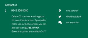 Lloyds contact information