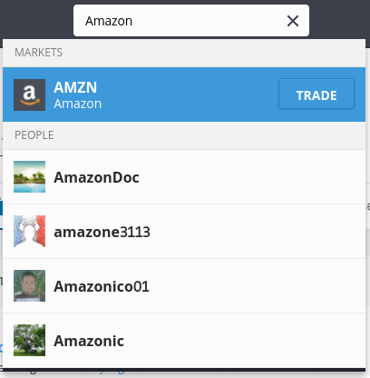 Search for Amazon shares eToro