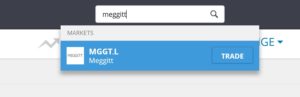 Search for Meggitt shares on eToro