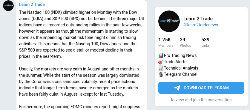 Learn 2 Trade telegram group