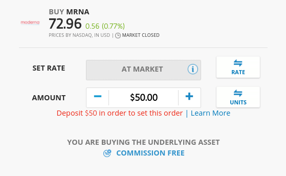 buy Moderna shares