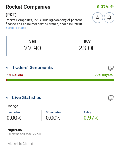 Trade Rocket Companies Shares at Plus500