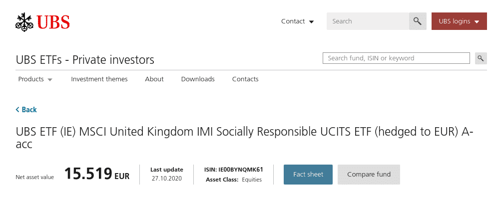 UBS MSCI المملكة المتحدة IMI ETF مسؤول اجتماعيًا UCITS