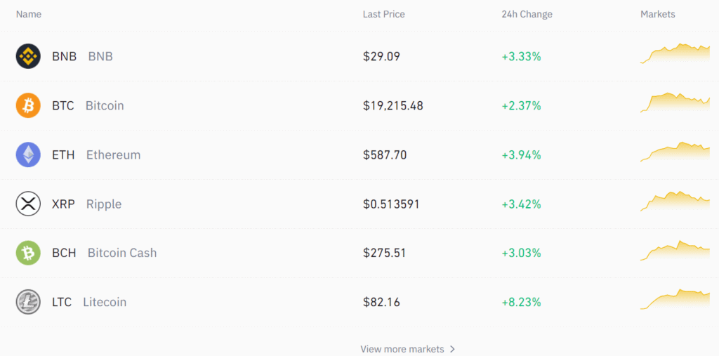 binance coins