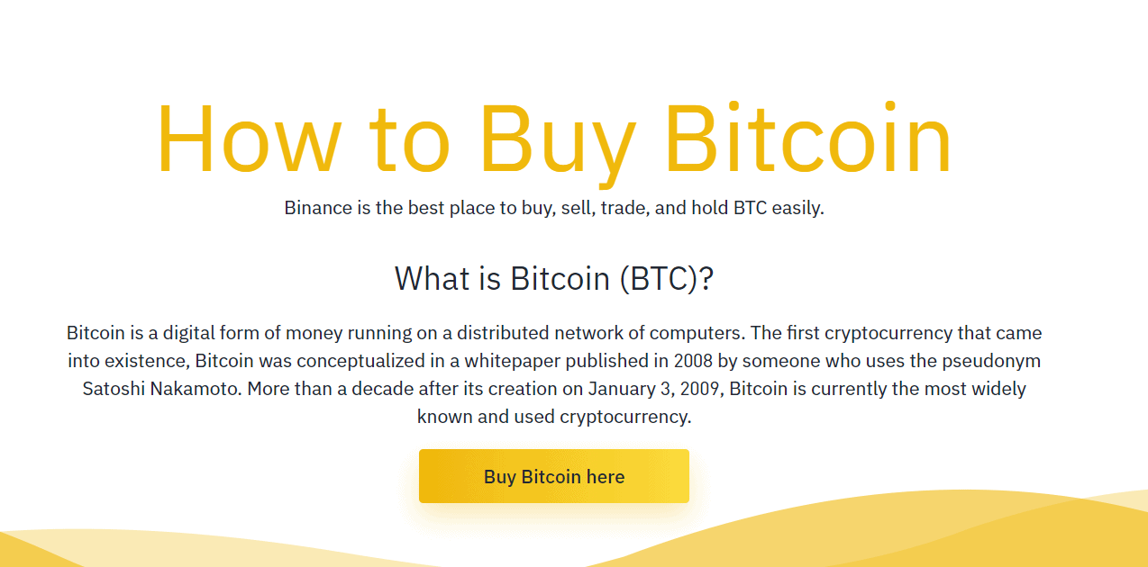 buy bitcoin at binance