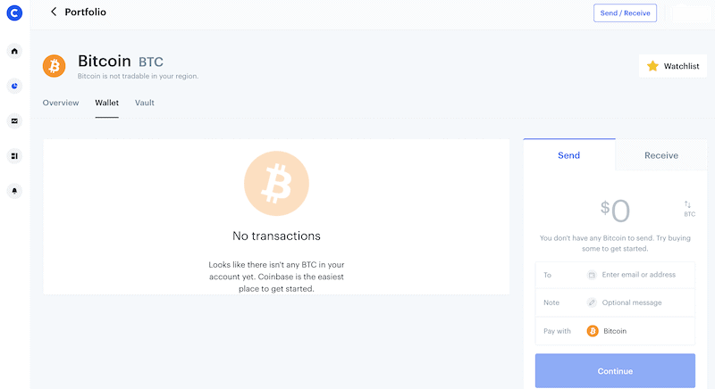 Coinbase place order