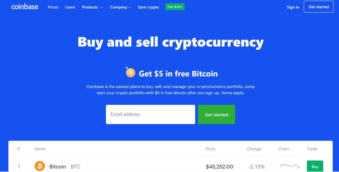 Coinbase Homepage