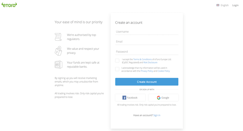 eToro ripple registration