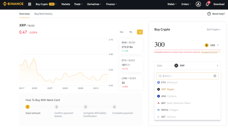 Binance ripple credit and debit card