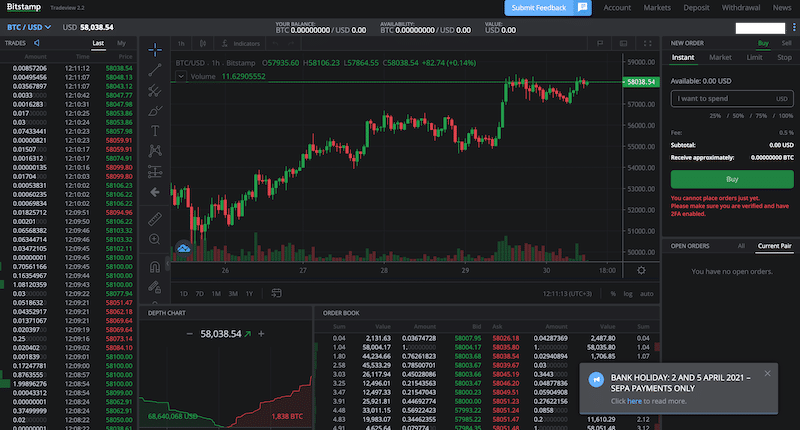 Bitstamp trade view review