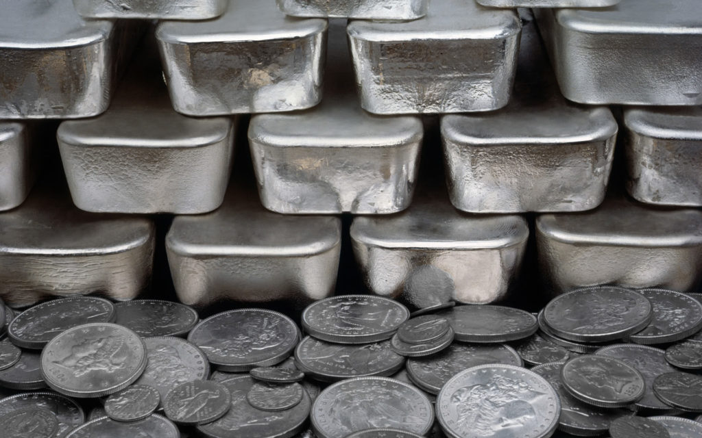 Silver bullions and silver coins
