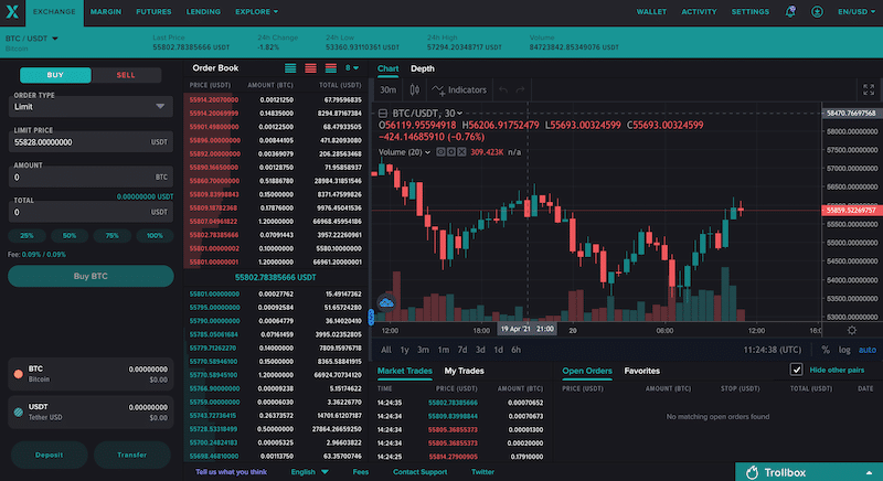 Poloniex Dark mode