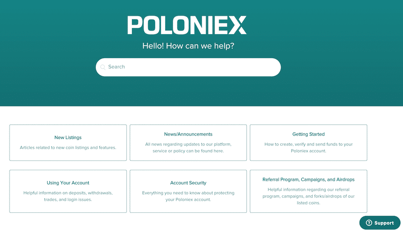 Poloniex customer support