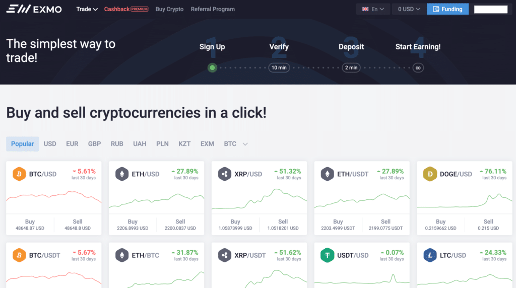 Exmo buy cryptocurrencies