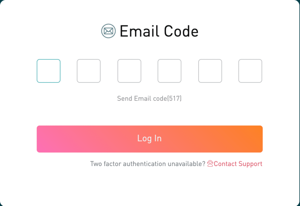 Gate.io email code