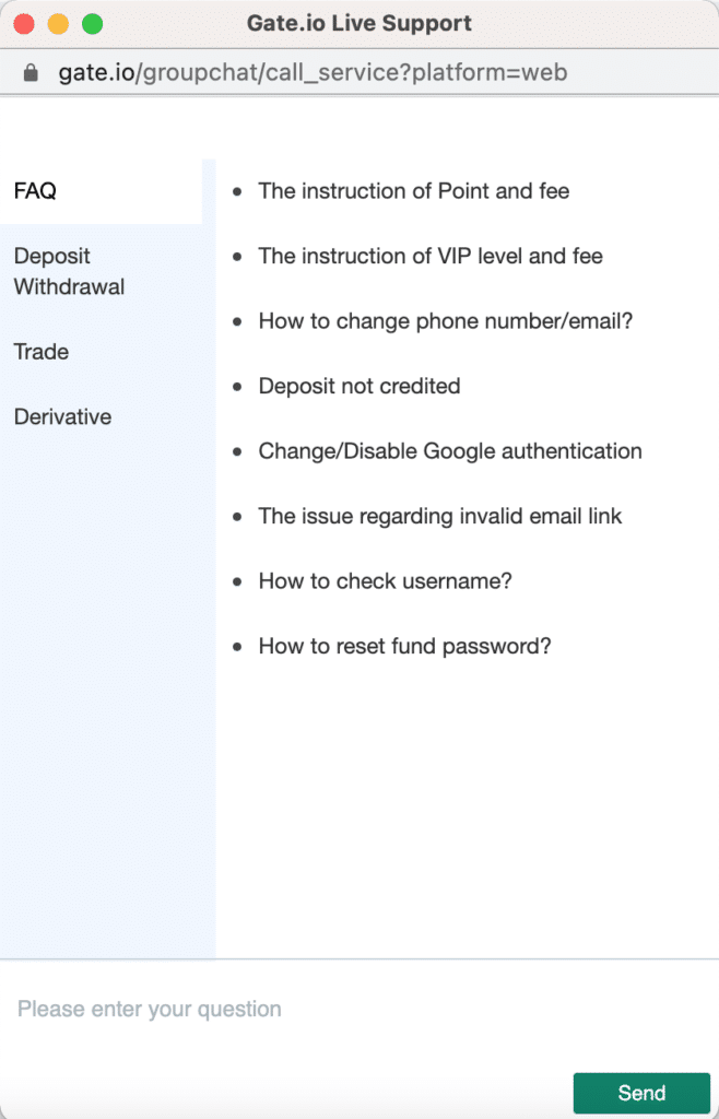 gate.io live chat box