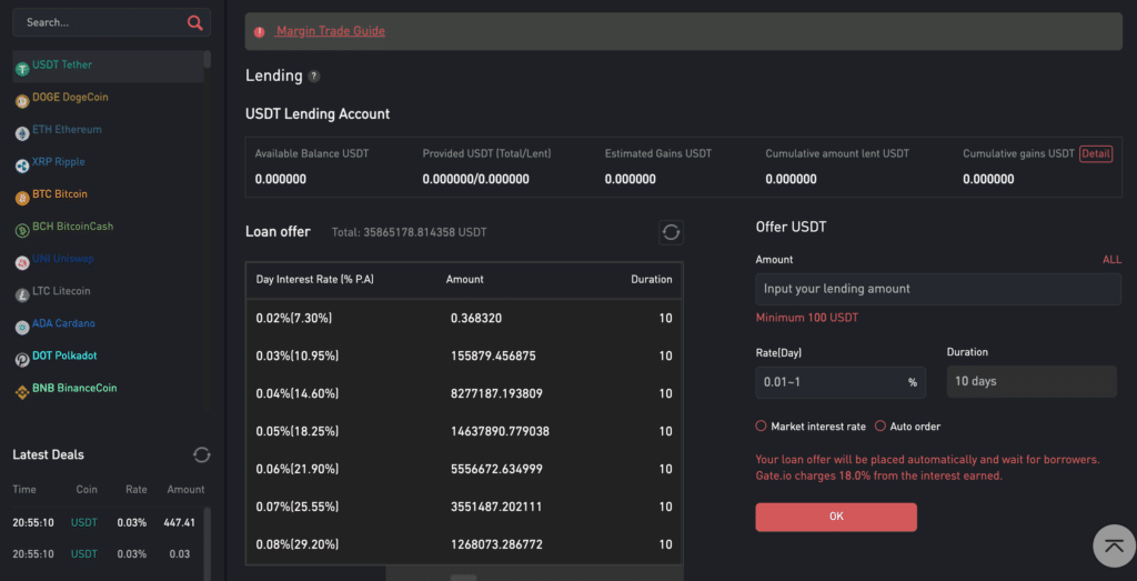 Gate.io crypto lending