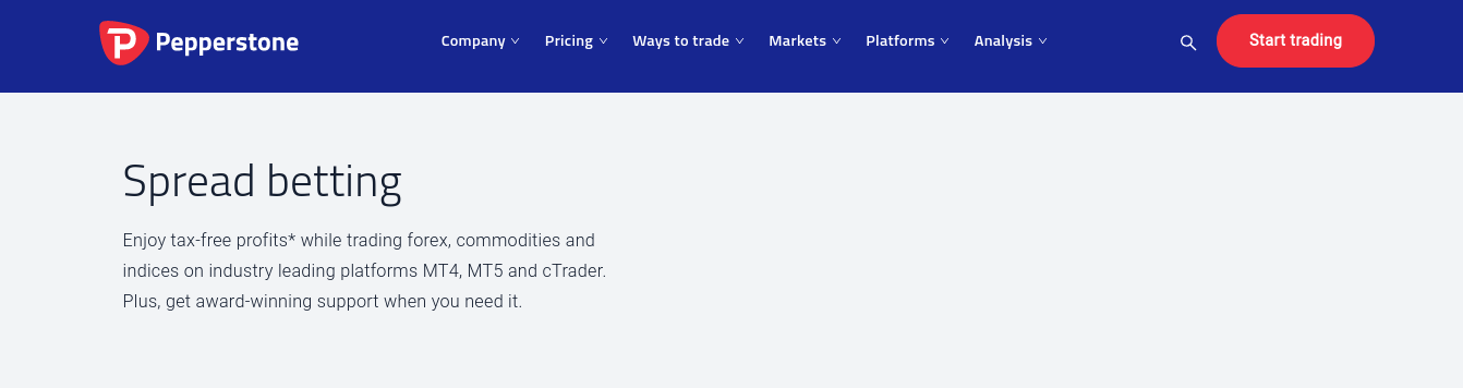 spread betting at Peppertstone