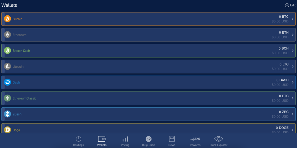 Jaxx choose crypto