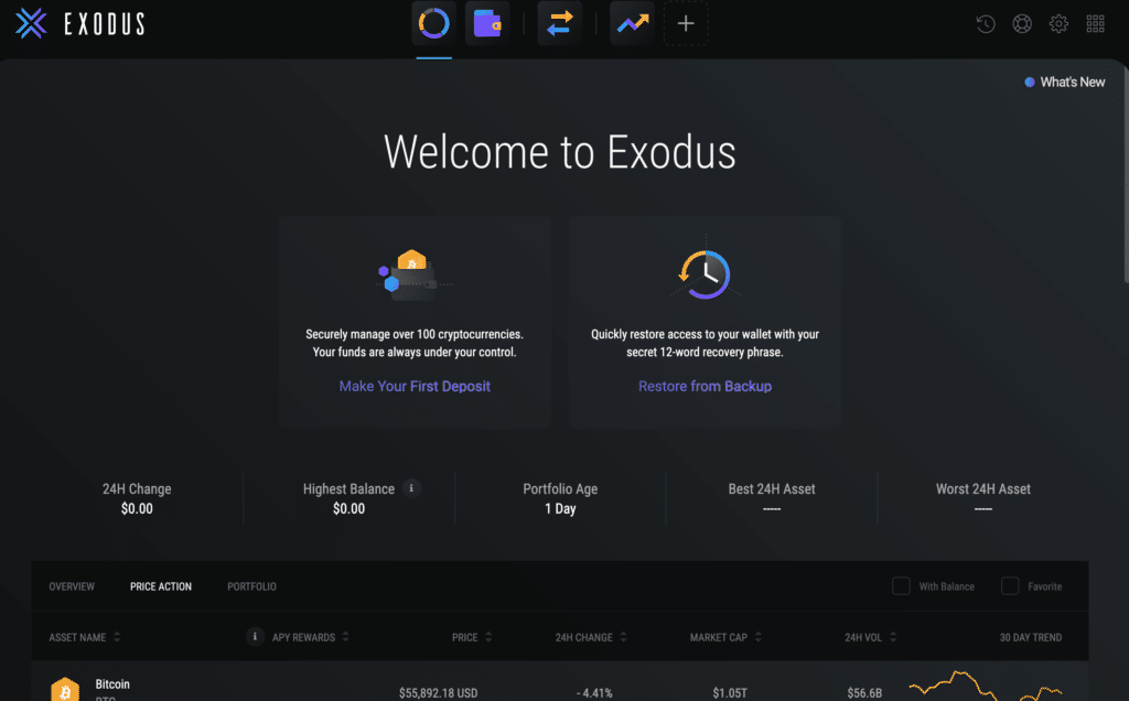 Exodus desktop app