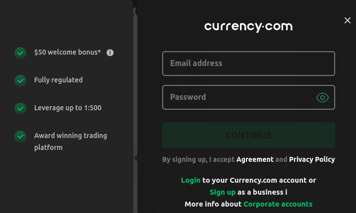 buy tokenized shares currency.com