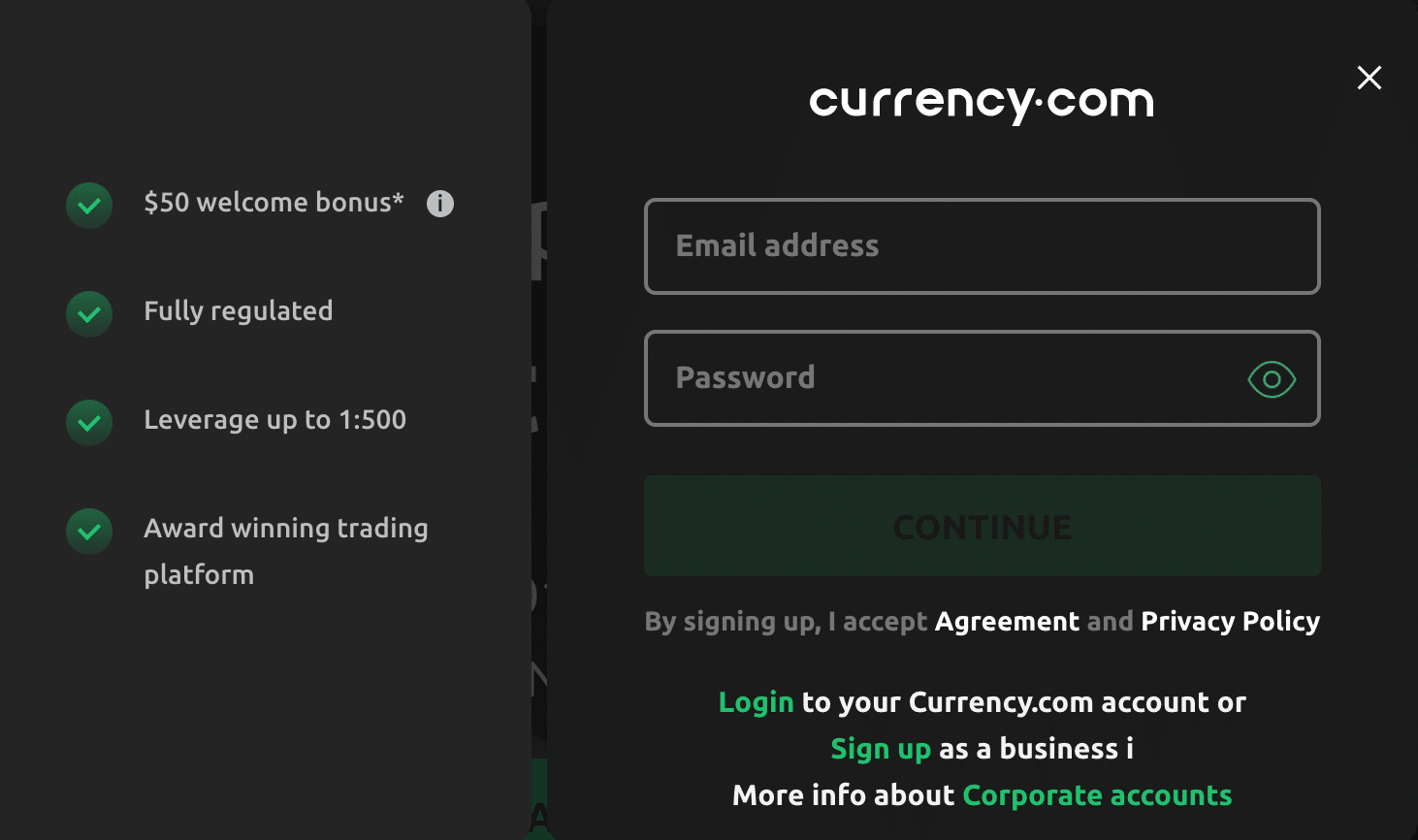 currency.com sign up