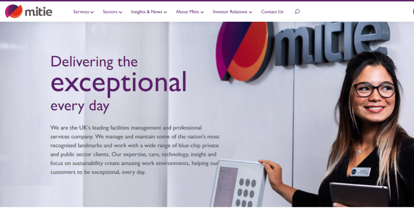 Mitie Group homepage