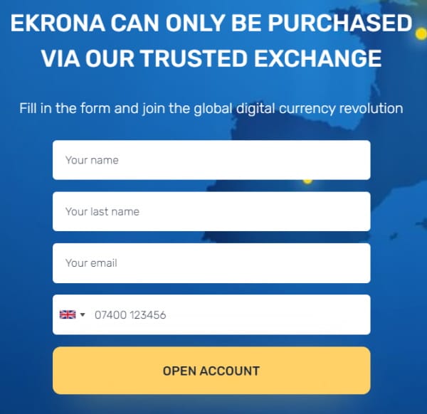 ekrona.com registration form