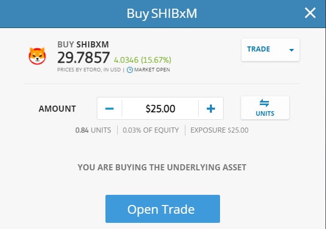 Buy Shiba Inu Coin with eToro Right Now