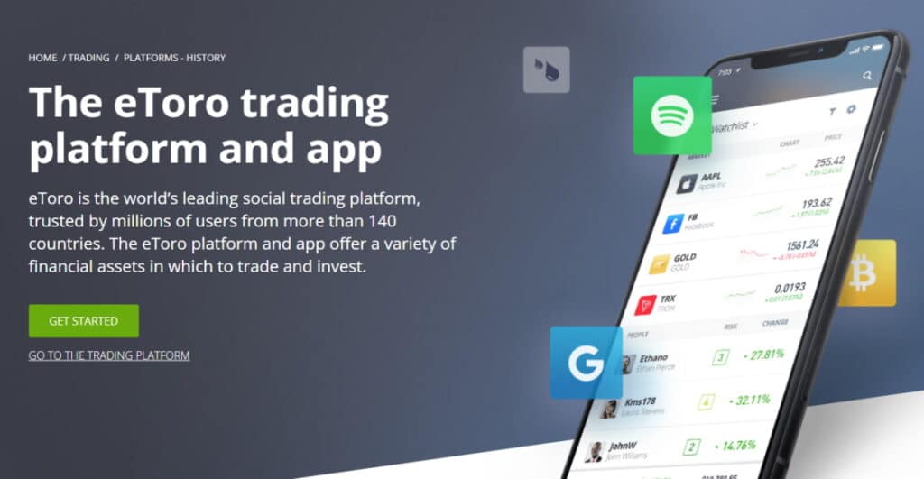 Best share dealing accounts - eToro mobile trading app