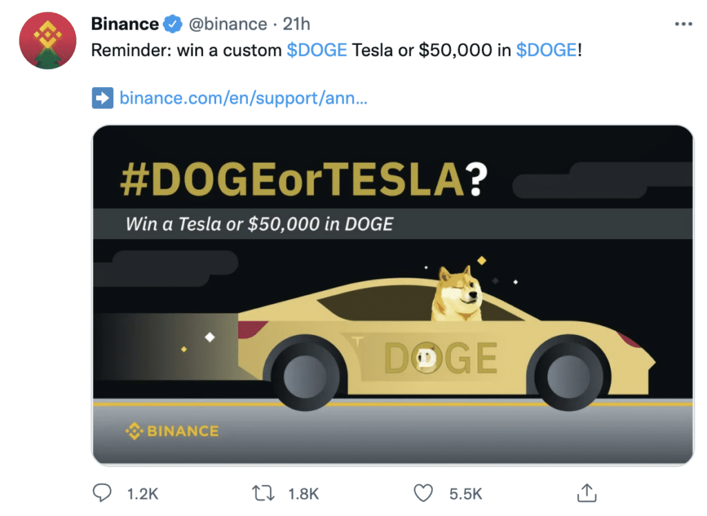 Binance DOGE giveaway