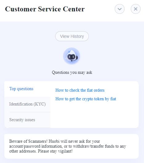 Huobi Customer Support