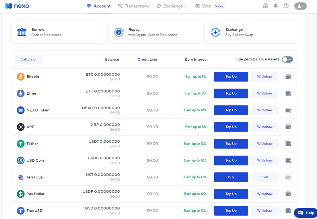 nexo review interest rates