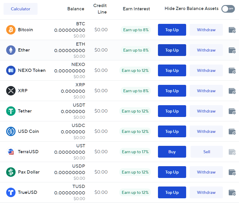 nexo review rates