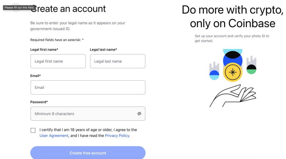 Coinbase Account Opening